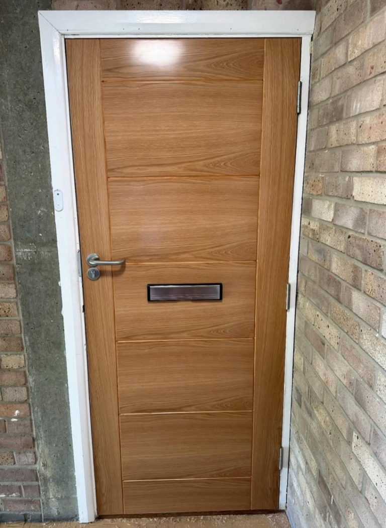 Oak door installation in South London